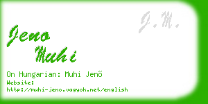 jeno muhi business card