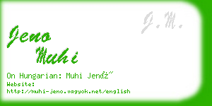 jeno muhi business card